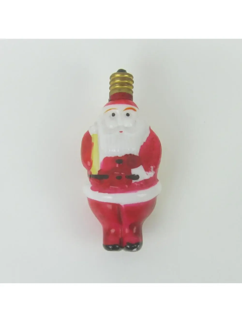 Vintage Santa Claus Christmas Milk Glass Light Bulb Figural Toy Sack Japan WORKS
